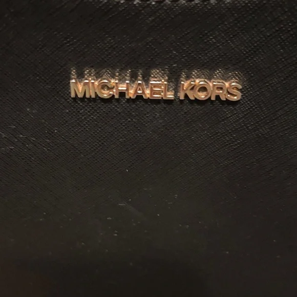 Michael Kors Black Leather Shoulder Bag with Gold Accents - Picture 8 of 8